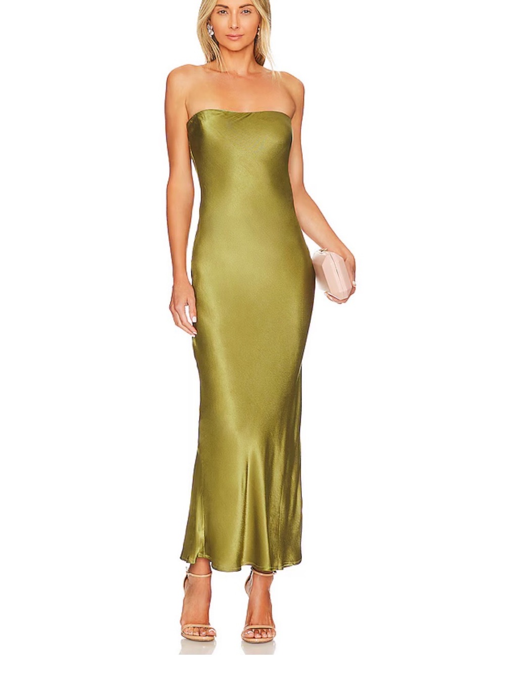 REVOLVE SNYDS Strapless Olive Midi dress